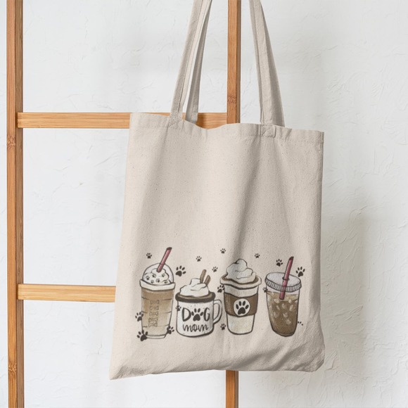 Tote Bag, the perfect blend of neutral and chic!  Dog and coffee lovers only! - Picture 8 of 12